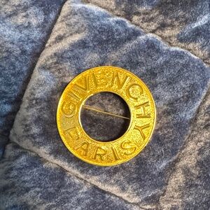 Givenchy Gold Circular Logo Pin